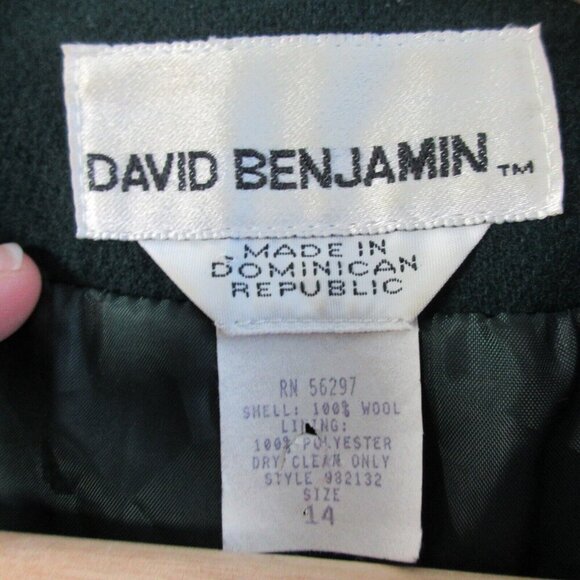 David Benjamin Blazer Jacket Womens 14 Dark Green Wool Long Sleeve Vintage 574 - Picture 3 of 11